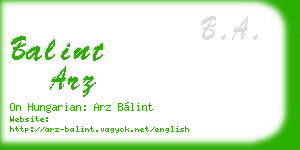 balint arz business card